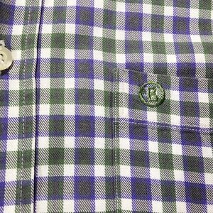 Bogner Purple Plaid Button Down Long Sleeve Shirt Mens Size 43 100%cotton